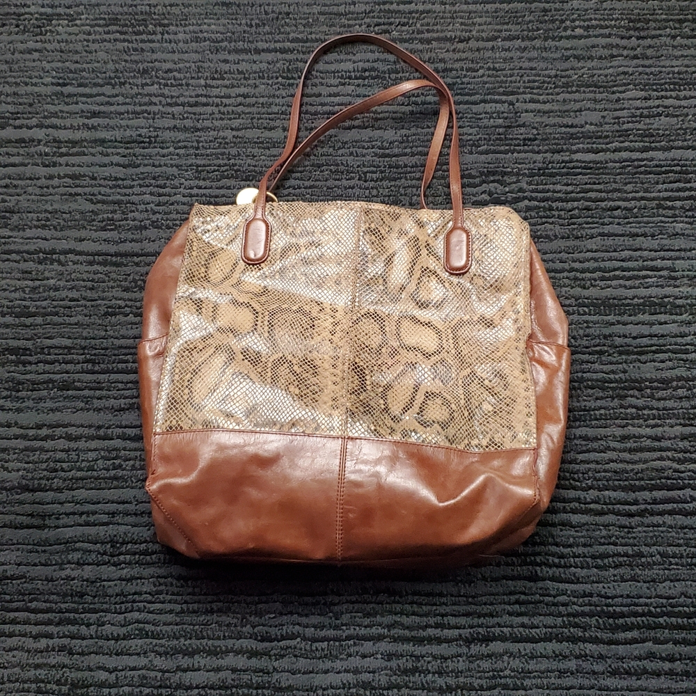 Hobo International Brown Finely Tote Autumn Python Bag - Picture 2 of 9